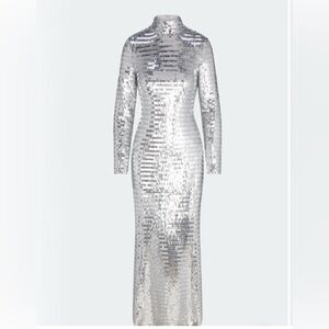 Simon Miller Silver Sequin Maxi Dress